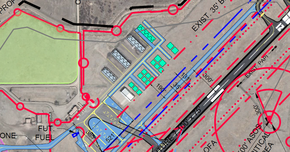 Airport Layout Plan showing future hangar areas